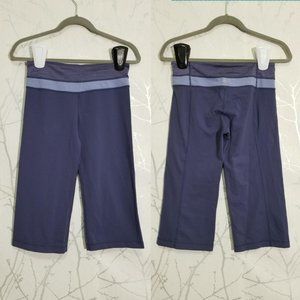 Lululemon Blue Purple Luon Low Rise Groove Crop
